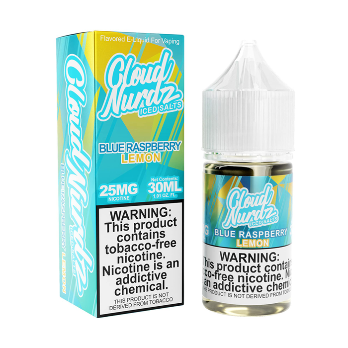 Iced Blue Raspberry Lemon 30ml Nic Salt E-Liquid by Cloud Nurdz