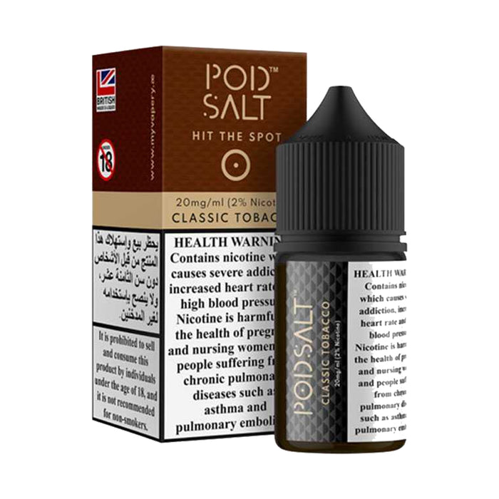 Classic Tobacco 30ml Nicotine Salt E-Liquid by Pod Salt