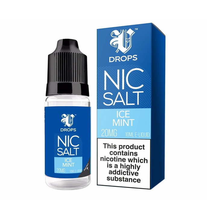 Ice Mint 10ml Nic Salt E-Liquid V Drops - Rainbow Range