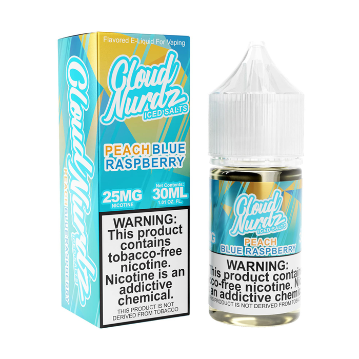 Iced Peach Blue Raspberry 30ml Nic Salt E-Liquid by Cloud Nurdz