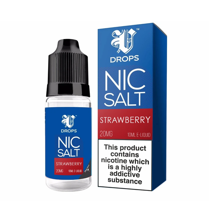 Strawberry 10ml Nic Salt E-Liquid V Drops - Rainbow Range