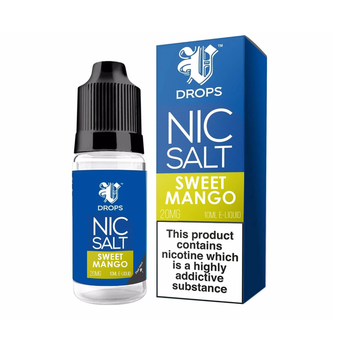 Sweet Mango 10ml Nic Salt E-Liquid V Drops - Rainbow Range