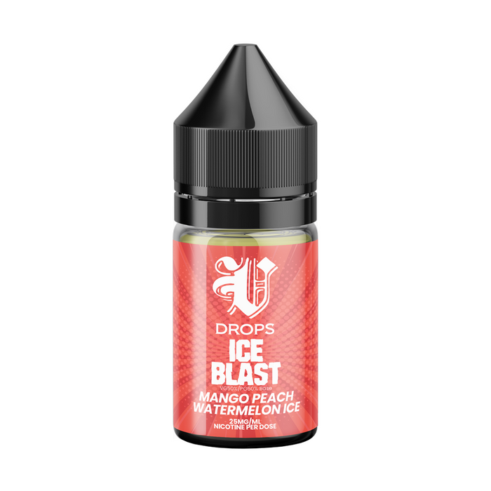 Mango Peach Watermelon Ice 30ml Nic Salt E-Liquid Ice Blast Range by V Drops