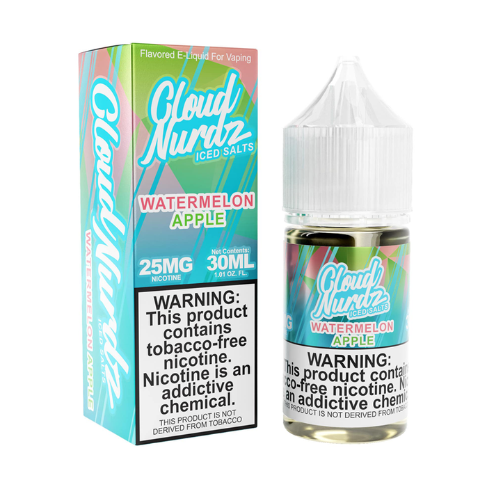 Iced Watermelon Apple 30ml Nic Salt E-Liquid by Cloud Nurdz