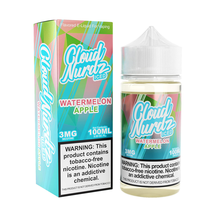 Iced Watermelon Apple 100ml Shortfill E-Liquid by Cloud Nurdz