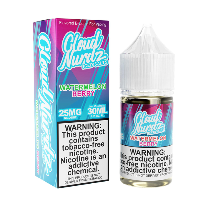 Iced Watermelon Berry 30ml Nic Salt E-Liquid by Cloud Nurdz