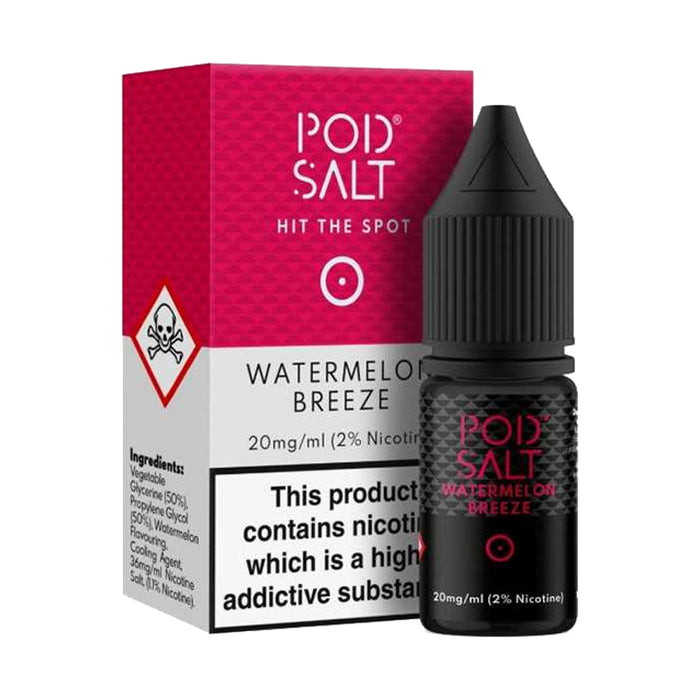 Watermelon Breeze 30ml Nicotine Salt E-Liquid by Pod Salt