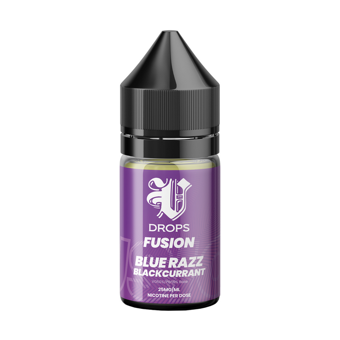 Blue Razz Blackcurrant 30ml Nic Salt E-Liquid Fusion Range by V Drops